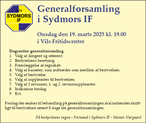 Sydmors generalforsamling 2025